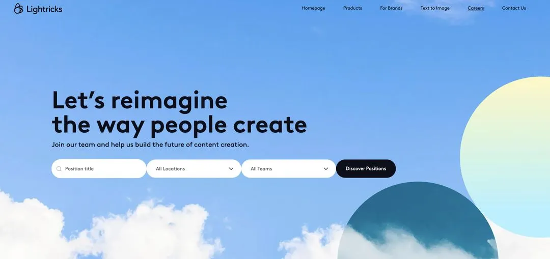 Lightricks Careers website from Gushon’s project portfolio